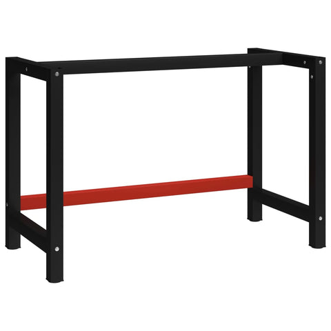 ZNTS Work Bench Frame Metal 120x57x79 cm Black and Red 147928