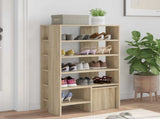 Shoe Cabinet with Shelf 2 pcs Sonoma Oak Engineered Wood 8000382