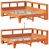 Bookcase Bed without Mattress Wax Brown 150x200cm Solid Wood Pine 3324537