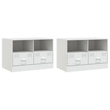 TV Cabinets 2 pcs White 67x39x44 cm Steel 841750