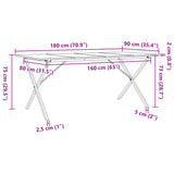 ZNTS Dining Table X-Frame 180x90x75 cm Solid Wood Pine and Steel 3282700