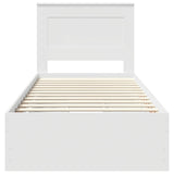 Bed Frame with Drawer White 90 x 200 cm Engineer Wood 3410209