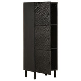 Highboard Black 40x33x110 cm Solid Wood Mango 356848