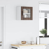 Wall Glass Cabinet LUCCA Brown Oak 40 x 31 x 40 cm 884848