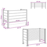 Garbage Bin Fence Grey 161 x 85 x 115 cm Aluminium and WPC 3429265