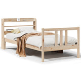 Bed Frame with Headboard without Mattress 90x190 cm Single 3306696