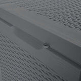 Garden Storage Box Grey PP Rattan 90 L 364059