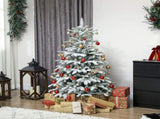 5 ft Artificial Flocked Christmas Tree with 717 Branches, Hinged Xmas Tree with Foldable Metal T3398P424883