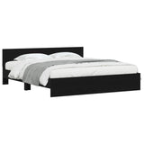 Bed Frame Black Oak 203 x 185 x 70 cm Engineered Wood 3378501