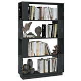 Book Cabinet/Room Divider Grey 80x25x132 cm Solid Wood Pine 814061