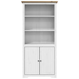 Bookcase BODO White and Brown 80x40x172 cm Solid Wood Pine 355057