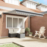 Retractable Awning Anthracite and White 3x2.5 m Fabric&Aluminium 3216138