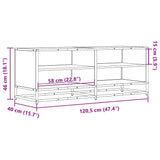 TV Cabinet Sonoma Oak 120.5x40x46 cm Engineered Wood and Metal 848890
