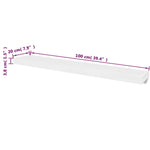 2 White MDF Floating Wall Display Shelves Book/DVD Storage 242185
