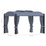 Gazebo with Curtains 3x4 m Anthracite Steel 48056
