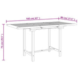 Extending Garden Table 110-160x80x75cm Solid Wood Teak 363487