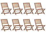 Folding Outdoor Chairs 8 pcs Solid Acacia Wood 3074939