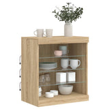 Sideboard with LED Lights Sonoma Oak 60.5x37x67 cm 836695