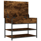 Shoe Bench Smoked Oak 70x42.5x50 cm Engineered Wood 839030