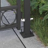 Fence Gate Grey 102 x 200 cm Steel 42008887