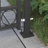 Fence Post ASSEN 200 x 88 x 14 cm Steel Grey Lockable 42008886