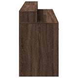 Desk with LED Lights Brown Oak 160x55x91 cm Engineered Wood 3309435