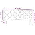 ZNTS LED Headboard Diamond Blocks Design Black 144 cm Fabric 3338215
