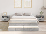 Storage Bed Frame Concrete Grey 120 cm Engineered Wood 3335632