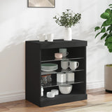 Sideboard with LED Lights Black 60.5x37x67 cm 836694