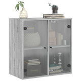 Wall Cabinet with Glass Doors Grey Sonoma 68x37x68.5 cm 836495