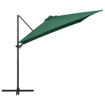 ZNTS Cantilever Garden Parasol with LED lights and Steel Pole 250x250 cm Green 46993