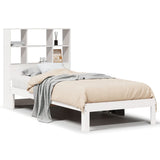 Bookcase Bed without Mattress White 90x200cm Solid Wood Pine 3322557