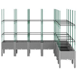 Garden Planter with Trellis Light Grey 200x160x142.5 cm PP 367972