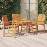 Garden Dining Chair Set of 3 Natural wood Solid acacia wood 362228
