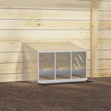 Chicken Nesting Box with 3 Compartments Galvanized Silver Metal 864346