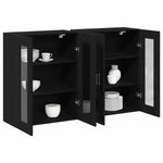 Wall Mounted Cabinet 2 pcs Black oak 69.5 x 34 x 90 cm 3334316
