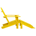 Garden Adirondack Chair with Ottoman Solid Fir Wood Yellow 315864