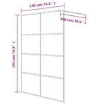 Walk-in Shower Wall Black 140x195 cm Half Frosted ESG Glass 152129