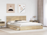Storage Bed with Drawer Sonoma Oak 150 x 200 cm Engineered Wood 3411196