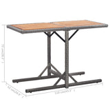 Garden Table Anthracite Poly Rattan and Solid Acacia Wood 46457