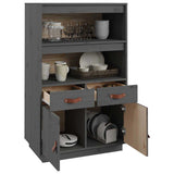 Highboard Grey 67x40x108.5 cm Solid Wood Pine 820159