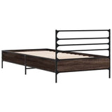 Bed Frame Brown Oak Engineered wood, Metal Single Modern 845591