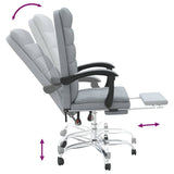 Reclining Office Chair Light Grey Fabric 349647
