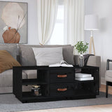 Coffee Table Black 100x50x41 cm Solid Wood Pine 818274