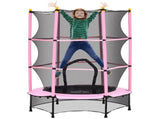 4.6FT/55" Kids Trampoline with Safety Enclosure, Outdoor Indoor Use, for Ages 3-10 Years, Pink T3398P348063