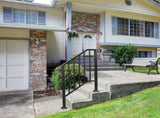 Matte Black Outdoor 2-Step Iron Handrail 19037788