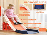 7 in 1 Toddler Slide Set with Basketball Hoop, Climbing Frame, Telescope, Drawing Board, Storage T3398P549474