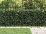 Spike Fence Asten Black 200 x 200 cm Powder-Coated Steel 42030089