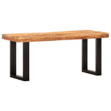 Bench 110 cm Solid Rough Mango Wood and Steel 286460