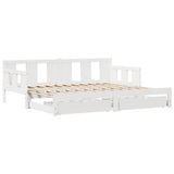 Daybed with Trundle and Drawers without Mattress White 90x200 cm 3302226